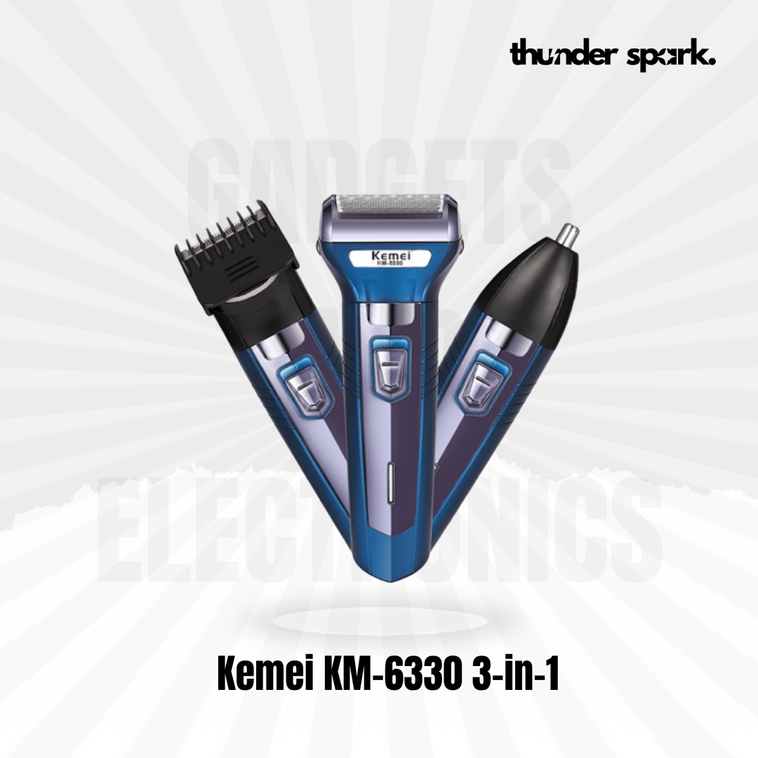 Kemei KM-6330 Kemei KM-6330 3-in-1 Hair Shaving Machine Grooming Kit - Image 1