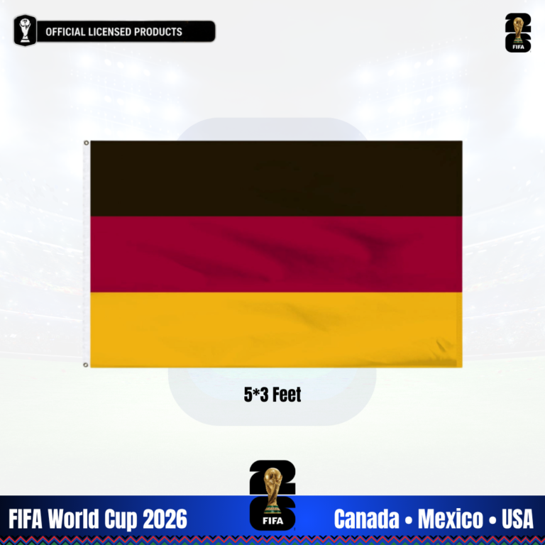 Germany flag 2026 World Cup official size 3x5 ft black red and gold horizontal stripes double-stitched indoor outdoor fan edition