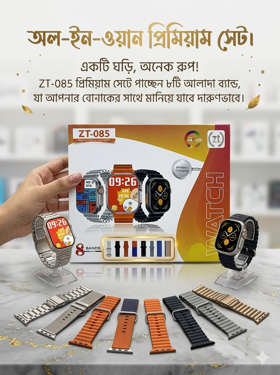 ZT-085 Premium Smartwatch Set – Unique Design ZT-085 Premium Smartwatch Set – unique design with Bluetooth calling HD display